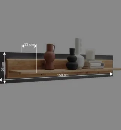 Wandboard in Wildeiche & Anthrazit - Flacona
