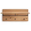 Wandgarderobe aus Asteiche Massivholz und Metall - Zonga