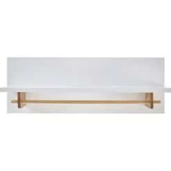 Wandgarderobe mit Ablageboden & Holzstange - Catia