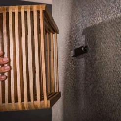 Wandregal Kombi aus Teak verwittert - Seefeld (dreiteilig)