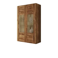 Wandvitrine Vaskov aus Wildeiche Massivholz