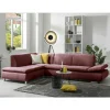 Webstoff Sofaecke in Rot mit Chrom - Renemia
