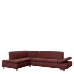 Webstoff Sofaecke in Rot mit Chrom - Renemia