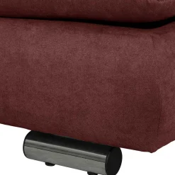 Webstoff Sofaecke in Rot mit Chrom - Renemia