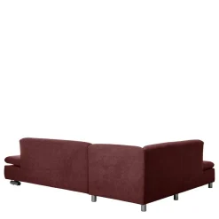 Webstoff Sofaecke in Rot mit Chrom - Renemia