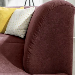 Webstoff Sofaecke in Rot mit Chrom - Renemia