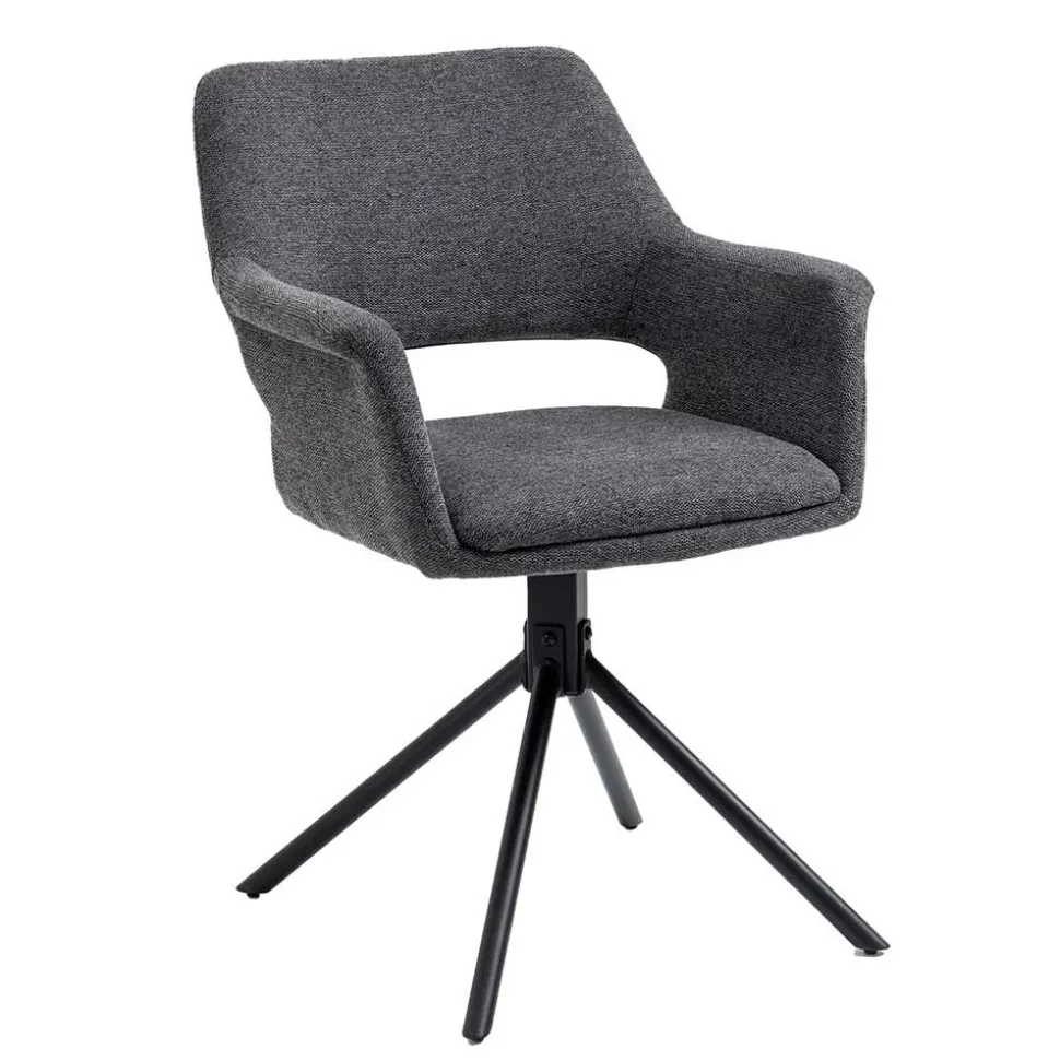 Webstoff Tischsessel drehbar - Lameiro (2er Set)