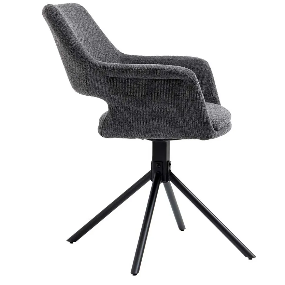 Webstoff Tischsessel drehbar - Lameiro (2er Set)