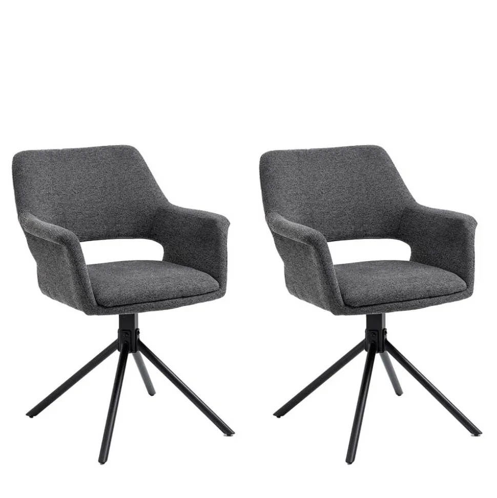 Webstoff Tischsessel drehbar - Lameiro (2er Set)