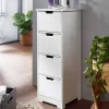 Weiße Bad Kommode schmal im Landhausstil - Maja