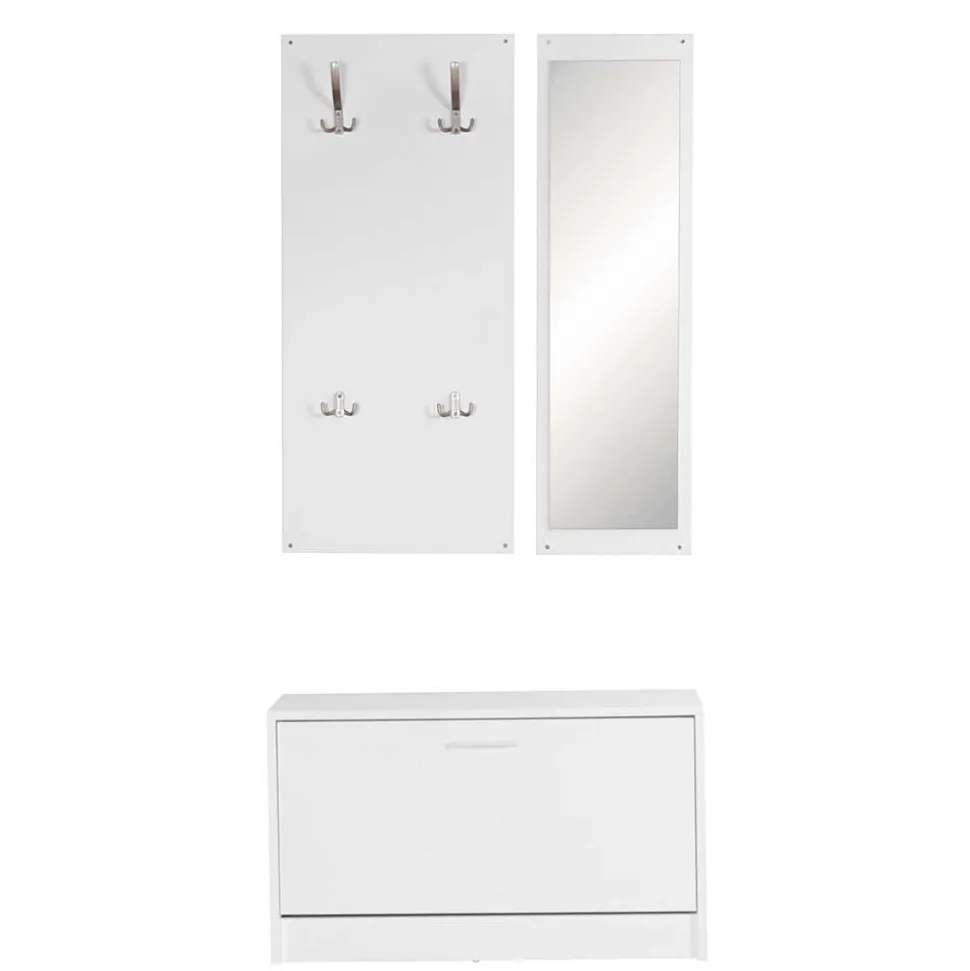 Weiße Garderobenmöbel Set - Mats (dreiteilig)