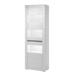 Weiße Hochglanzmöbel für das Wohnzimmer Mextra optional mit LED (vierteilig)