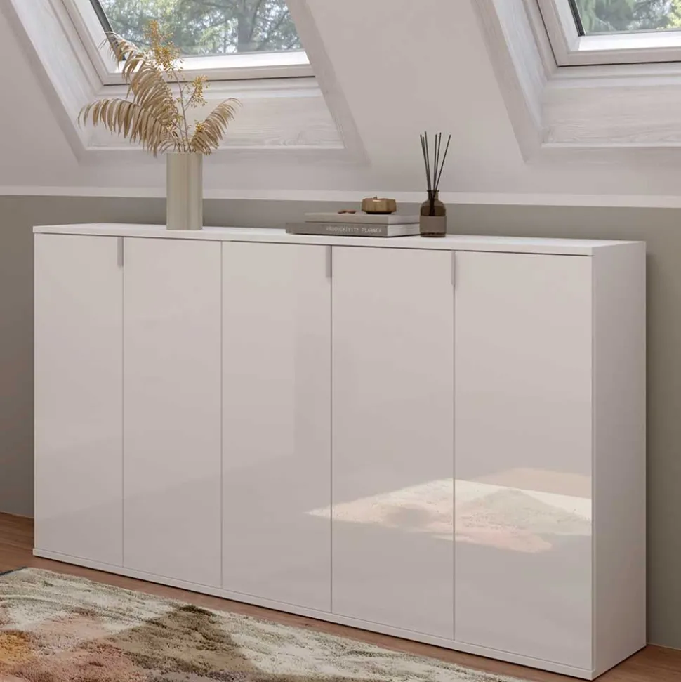 Weiße Kommode 5-türig - Ejulia (dreiteilig)