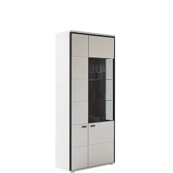 Weiße Stauraumvitrine in modernem Design - Loazin