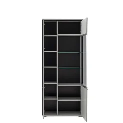 Weiße Stauraumvitrine in modernem Design - Loazin