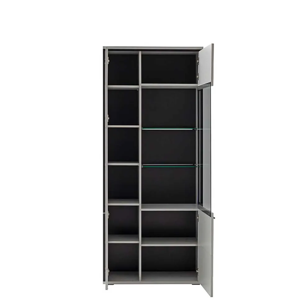 Weiße Stauraumvitrine in modernem Design - Loazin
