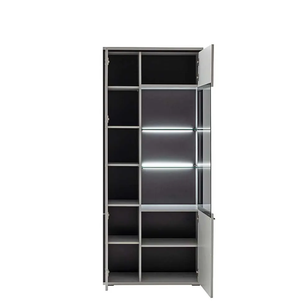 Weiße Stauraumvitrine in modernem Design - Loazin