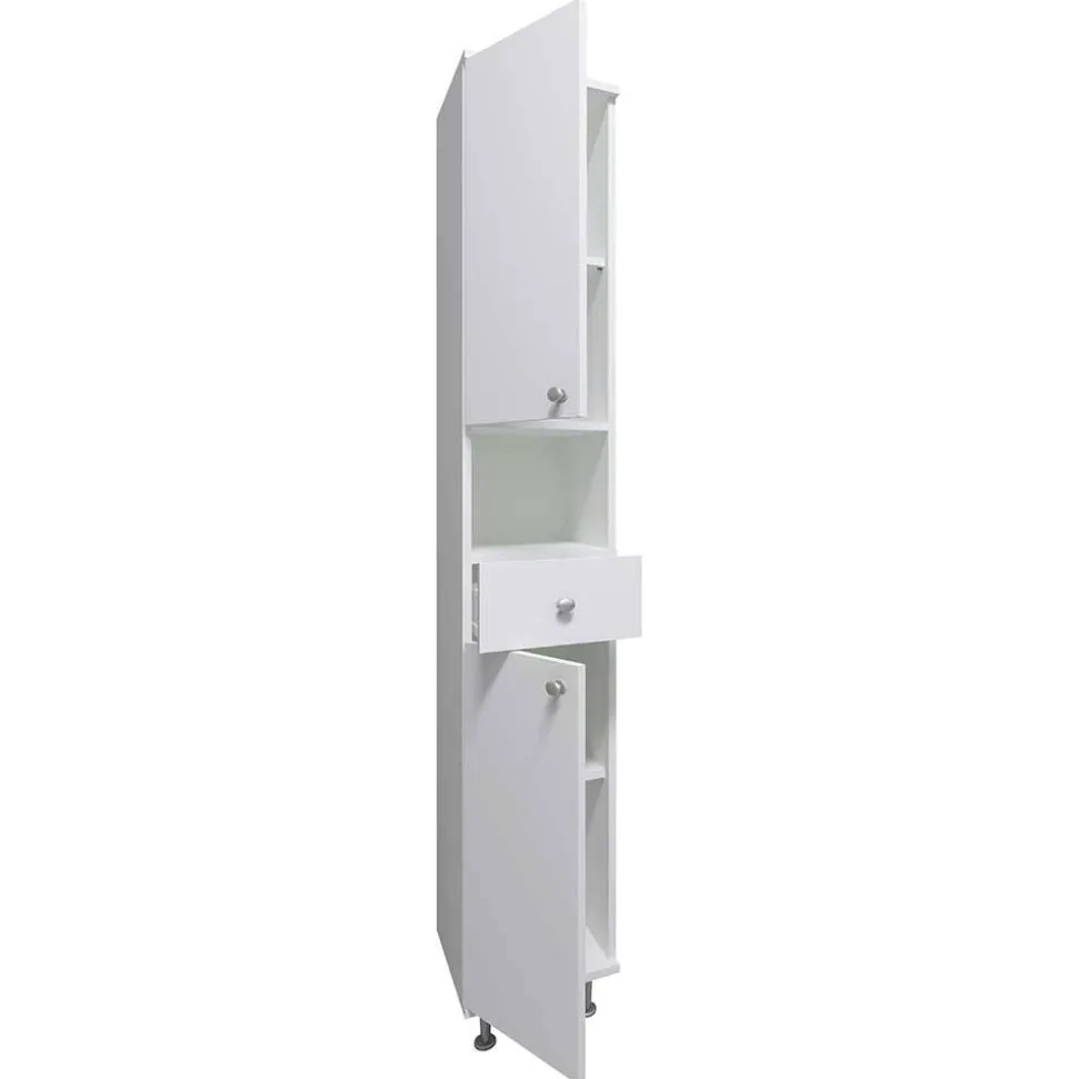 Weißer Badezimmer Hochschrank 30x185x31 cm - Huanga