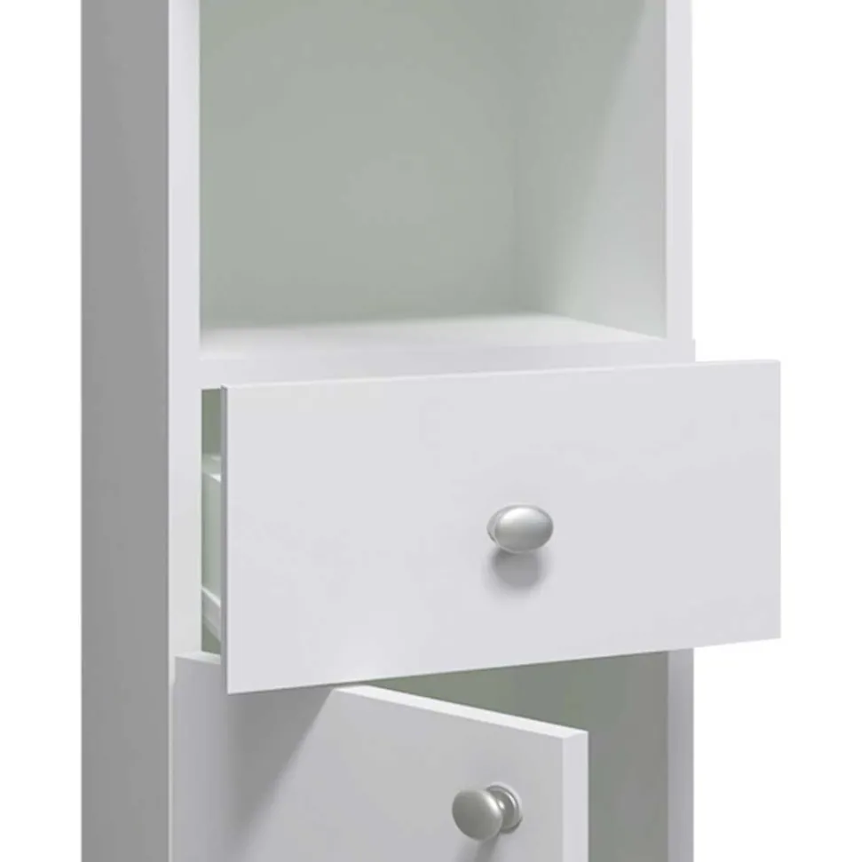 Weißer Badezimmer Hochschrank 30x185x31 cm - Huanga