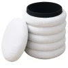 Weißer Boucle Hocker mit Stauraum - Francara