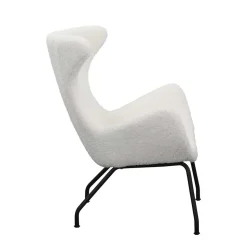 Weißer Design Ohrensessel mit Plüschbezug - Nicrobar