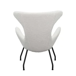 Weißer Design Ohrensessel mit Plüschbezug - Nicrobar