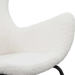 Weißer Design Ohrensessel mit Plüschbezug - Nicrobar