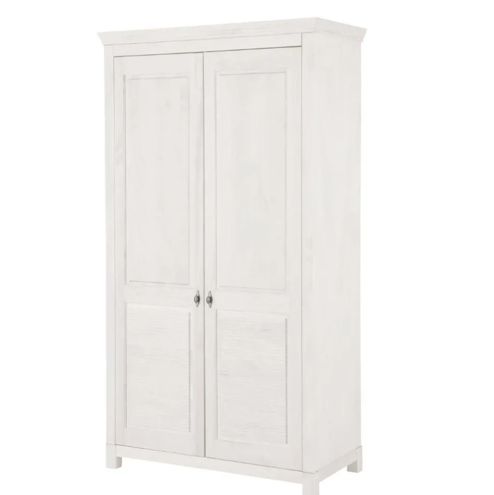 Weißer Kleiderschrank aus Kiefer Massivholz - Filippo