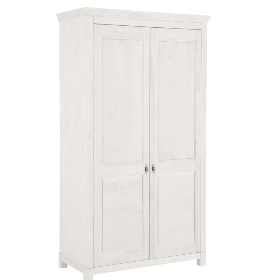 Weißer Kleiderschrank aus Kiefer Massivholz - Filippo