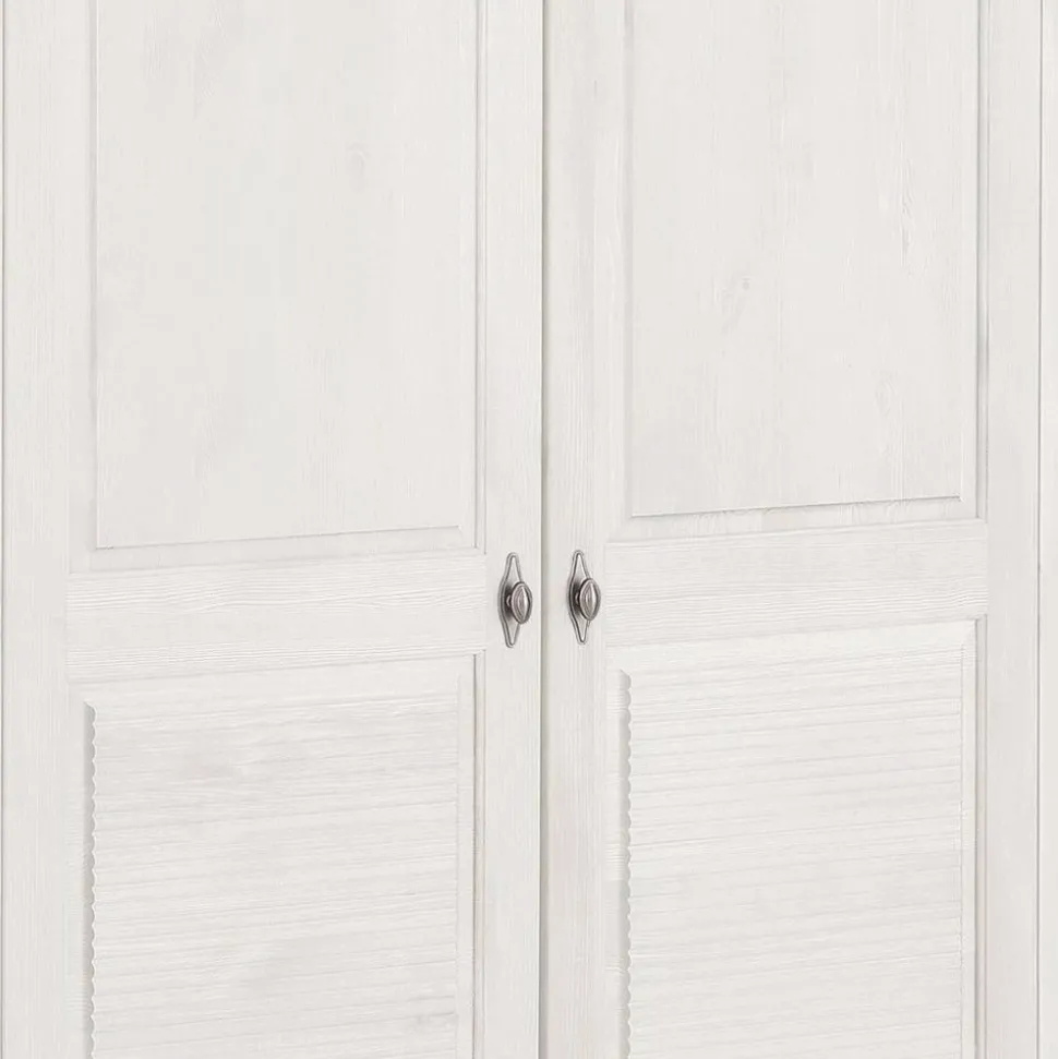 Weißer Kleiderschrank aus Kiefer Massivholz - Filippo