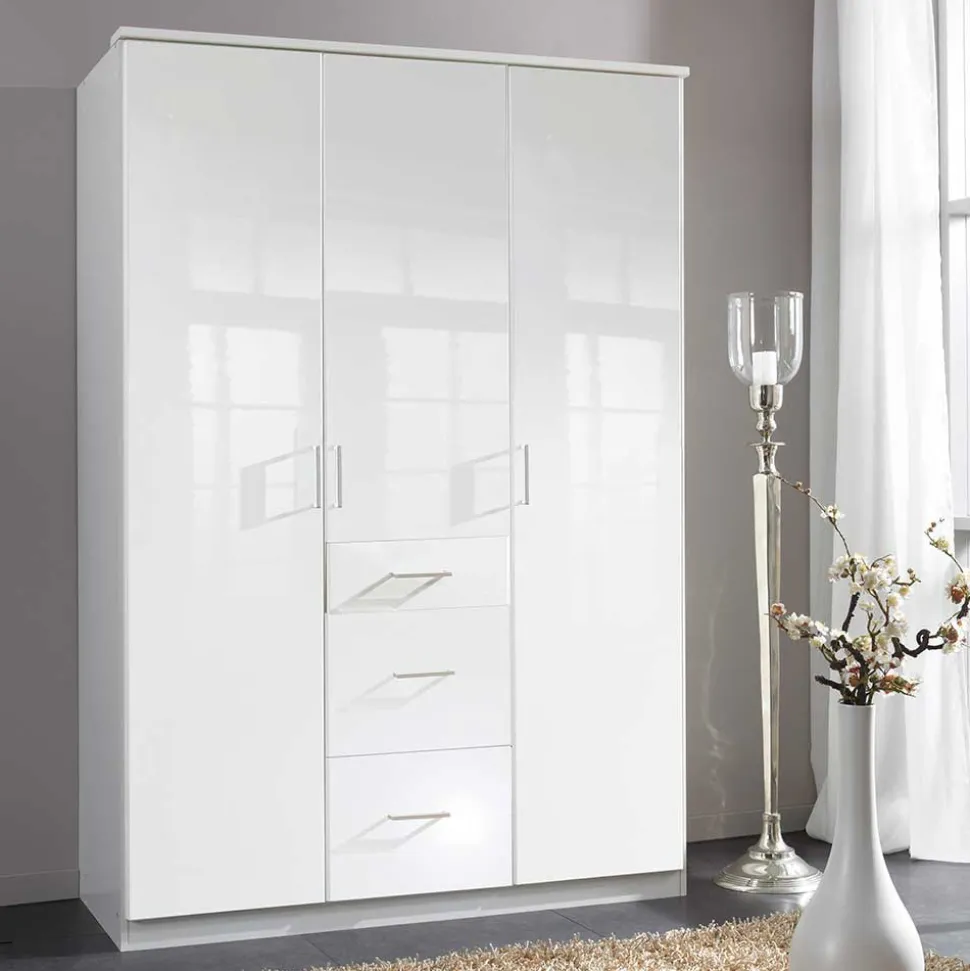 Weißer Kleiderschrank mit hochglänzender Front - Venture I