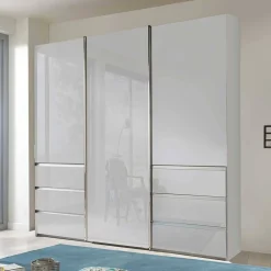 Weißer Kleiderschrank mit Schwebetüren - Brasatura