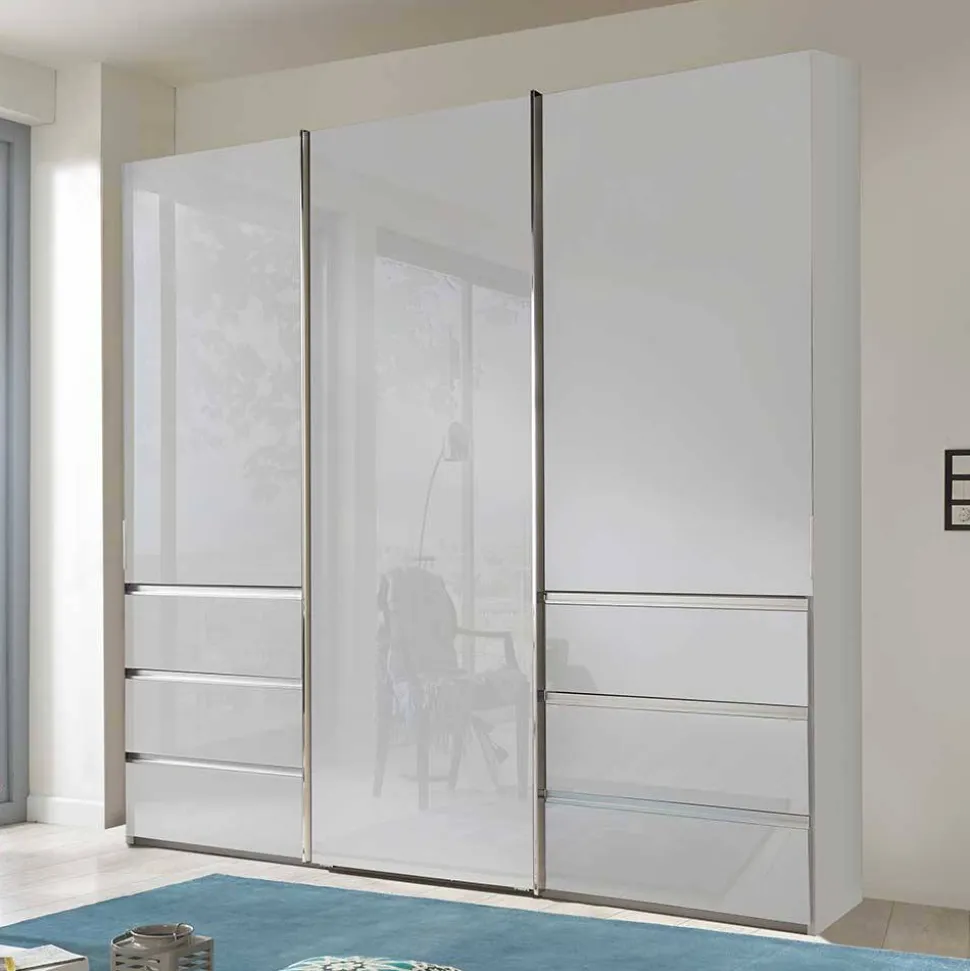 Weißer Kleiderschrank mit Schwebetüren - Brasatura