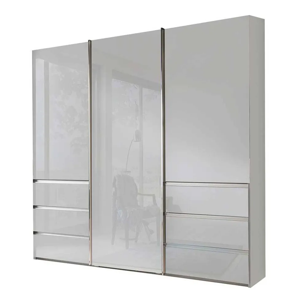 Weißer Kleiderschrank mit Schwebetüren - Brasatura