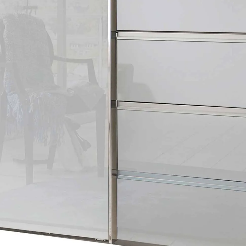 Weißer Kleiderschrank mit Schwebetüren - Brasatura
