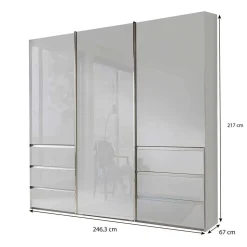Weißer Kleiderschrank mit Schwebetüren - Brasatura