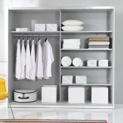 Weißer Kleiderschrank mit Spiegel - Juleste