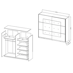 Weißer Kleiderschrank mit Spiegel - Juleste