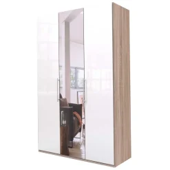 Weißer Kleiderschrank mit Spiegel mittig - Bosays