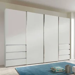 Weißer Kleiderschrank mit vier Schwebetüren - Bescaro