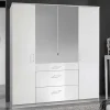 Weißer Kleiderschrank mit Spiegel - 179x199x58 cm - Venture