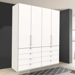 Weißer Kombi-Kleiderschrank mit acht Schubladen - Donpiave