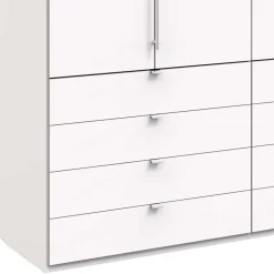 Weißer Kombi-Kleiderschrank mit acht Schubladen - Donpiave