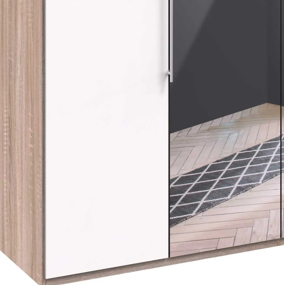 Weißer Schlafzimmer-Schrank mit Spiegeln - Vaclyn