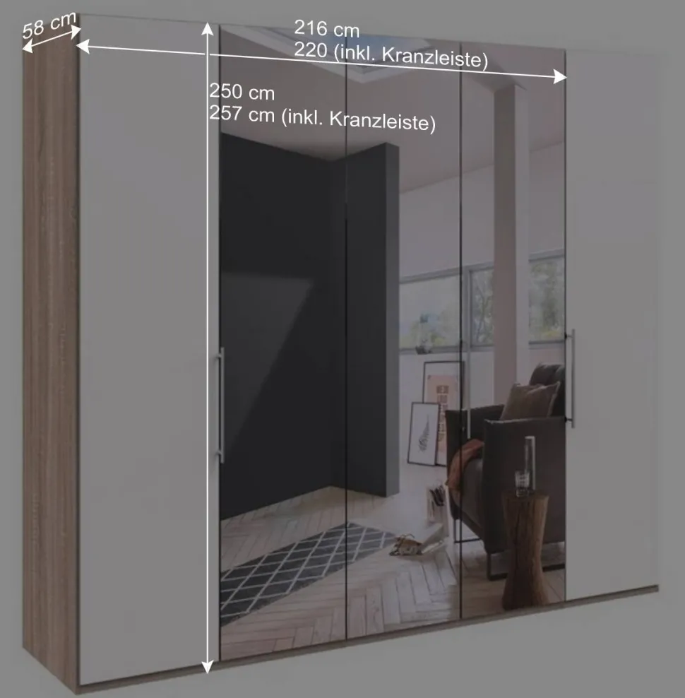 Weißer Schlafzimmer-Schrank mit Spiegeln - Vaclyn
