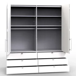 Weißer Schlafzimmerschrank mit Falttüren - Donpiave