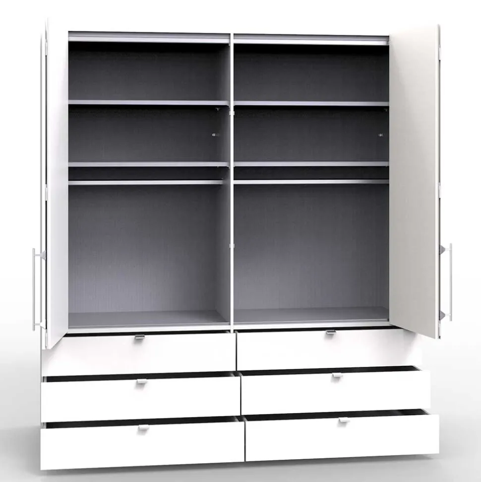 Weißer Schlafzimmerschrank mit Falttüren - Donpiave