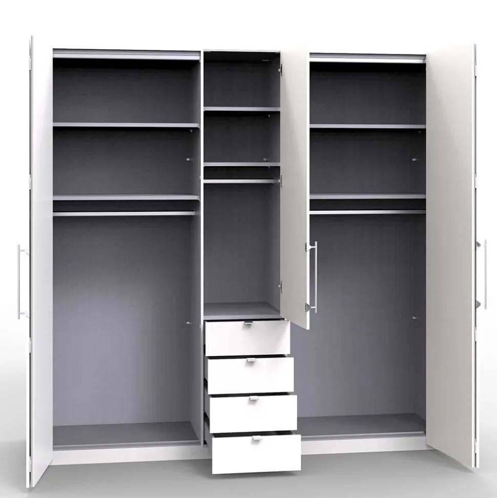 Weißer Schrank für Kleidung mit Falttüren - Donpiave