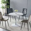 Weißer Sinterstein Tisch mit Trompetenfuß - Glamour