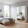 Weißer 2-türiger Kleiderschrank mit Schiebetüren - Abelina